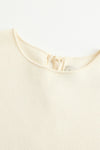 SWAYING/KNIT profile cuffed long-sleeved slim fit pullover SW24RE1T07 tooth white PS11